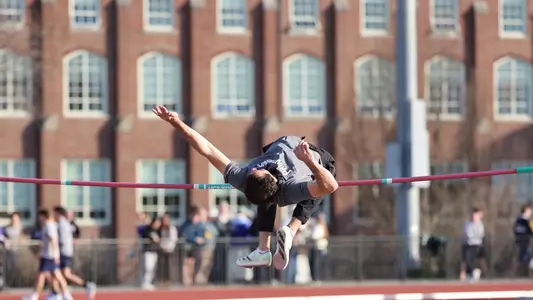 Jon Mignacca competing in the high jump at Friar Invitational 
