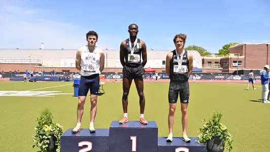 Thomas Breen placing third at the Big East Championships 