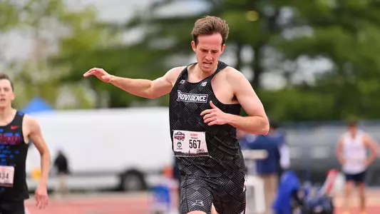 Kyle Bloomer coming across line at Big East Championships 