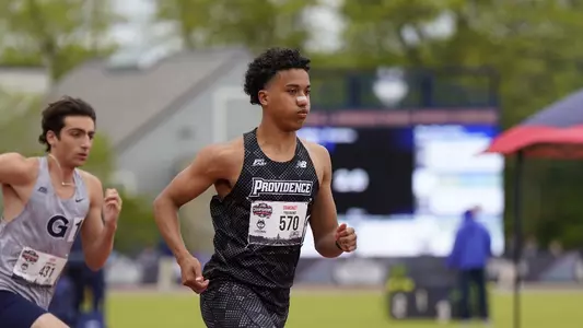 Owen Conmiskey racing at the Big East Championships