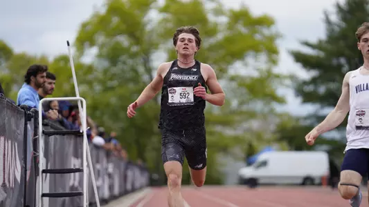 Eli Wood finishing race at the Big East Championships 