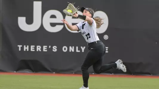 Emily Jonte reaches out to catch the ball against Butler in the 2026 BIG EAST Tournament 