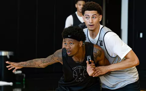 Miles Byrd and Dink Pate pictured during at drill at 6/16 practice 