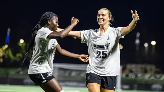  Signe Tingager/Jocy Koffi Celebrate Goal In Game Vs. Umass Lowell