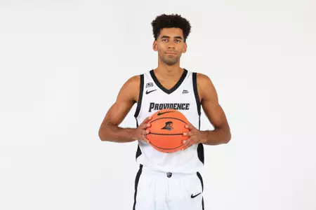 Leonardo Marangon with the basketball at a photo shoot.