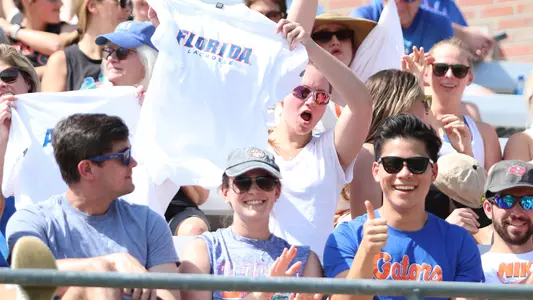 Gator fans cheering on the Florida lacrosse team