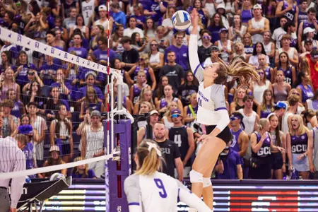 PHOENIX, AZ - Sep 2: Grand Canyon sweeps Idaho Volleyball 3 sets to 0.(Photo by: Garrett Ohrenberg/GCU)
