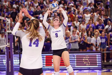 PHOENIX, AZ - Sep 2: Grand Canyon sweeps Idaho Volleyball 3 sets to 0.(Photo by: Garrett Ohrenberg/GCU)