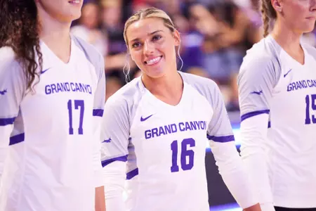 PHOENIX, AZ - Sep 2: Grand Canyon sweeps Idaho Volleyball 3 sets to 0.(Photo by: Garrett Ohrenberg/GCU)