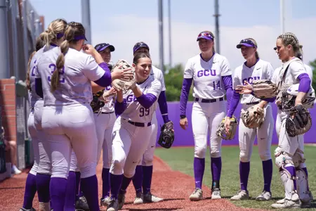 Phoenix, AZ May 13, 2023 - GCU softball defeats Seattle U in the WAC Softball Tournament Championship Game to earn an automatic bid to the NCAA Tournament (Photo by: Zach Campbell / GCU)