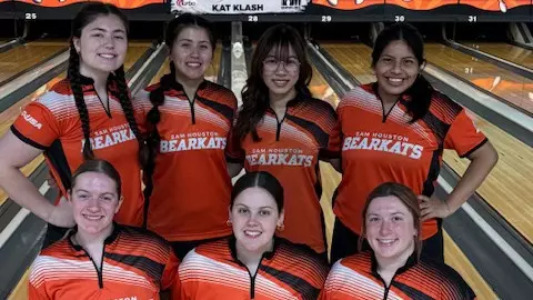 The Sam Houston bowling team preps for the TRACK Kat Klash