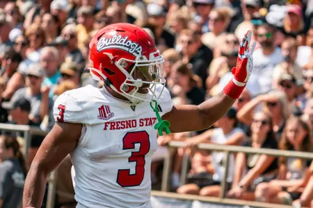 Erik Brooks celebrates a touchdown at Purdue