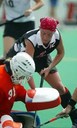 Sophomore Jessica Javelet scored a goal and added two assists in field hockey's alumnae game