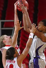Missy Taylor finished the game with a career-high five blocks