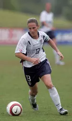 Kristine Lilly, captain of the U.S. National Team, will be joined by teammate Kate Markgraf at the 2005 Kickoff Dinner. (photo courtesy of International Sports Images)