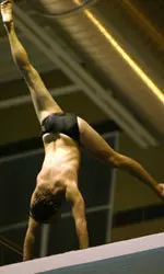 Diver Robbie Lewis was part of the official ceremony to open the Ralph Wright Natatorium.