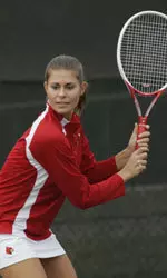 Suzanna Gracanin  won at doubles and held on to win at No. 4 singles.