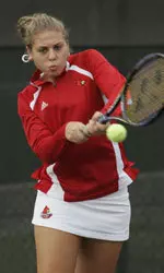 Maria Klokotzky won in singles and doubles, scoring two of U of L's three points.