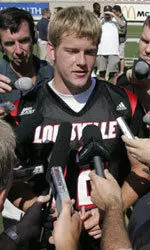 Brian Brohm addresses the media