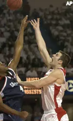 David Padgett posted a double-double for Louisville. (AP Photo/Timothy D. Easley)