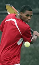 Damar Johnson muscled his way to a win at No. 2 singles.