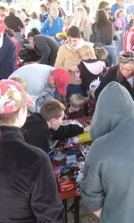 Kids were able to redeem their eggs for various prizes, including UofL gear, toys, season tickets, candy, and more