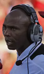 Charlie Strong (pictured) and Mario Benavides met with reporters on Monday afternoon.