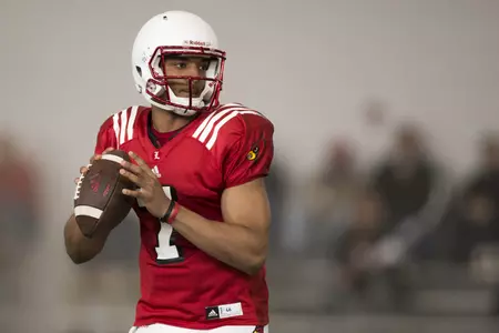 Reggie Bonnafon (7) | Louisville Football Spring Scrimmage | Photo by: Michelle Hutchins | Louisville Athletics