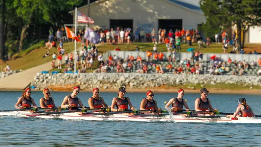 Louisville's 3V8+ boat on Day 1 at 2016 ACC Championship