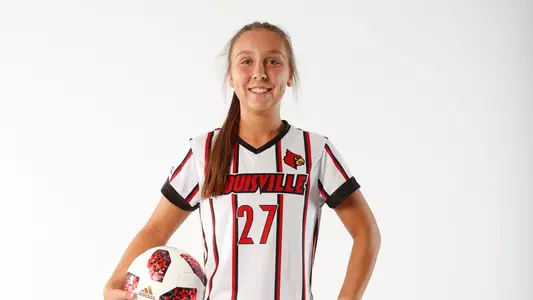 Women's soccer freshman Kiley Polk poses for a photo during photo day