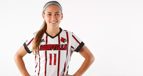 Women's soccer sophomore Taylor Kerwin poses for a shot at photo day