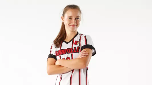 Emina Ekic smiles during a photo shoot with the Cardinals.