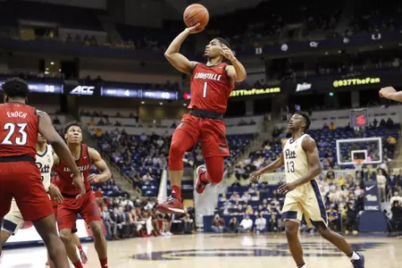 Christen Cunningham goes up for a shot against Pittsburgh