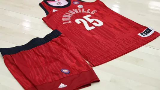 UofL's men's and women's basketball teams will wear these red Celebrating Black Culture uniforms on Feb. 23 and 24.
