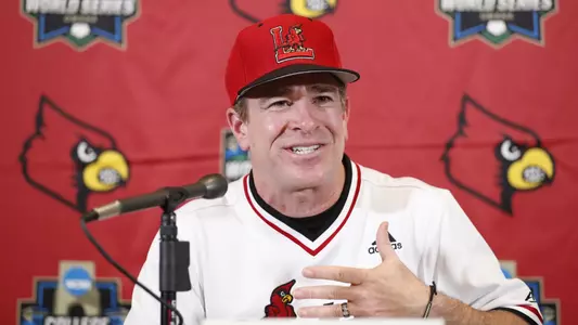 Dan McDonnell speaks to the media at the 2019 baseball media day.