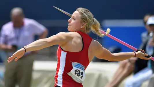 Holly Hankenson throws the javelin at the Louisville Invitational
