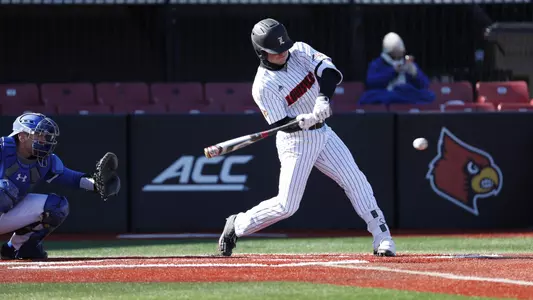 Lucas Dunn takes a swing against Morehead State at Jim Patterson Stadium.