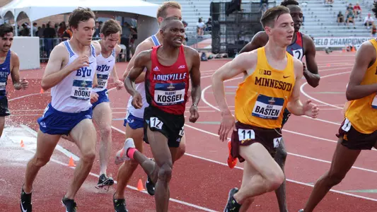 Albert Kosgei competes in the 3000m steeplechase at the NCAA Championships