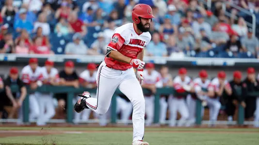 Alex Binelas during the Cardinals CWS game with Mississippi State at TD Ameritrade Park in Omaha on June 20.
