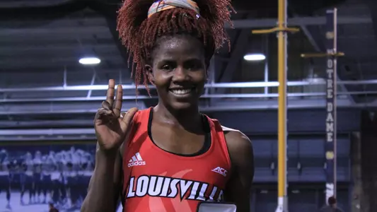 Dorcas Wasike earns a silver medal in the 5000m at the ACC Indoor Championshps
