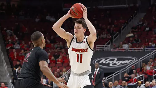 Quinn Slazinksi looks to pass against North Carolina Central in the KFC Yum! Center.
