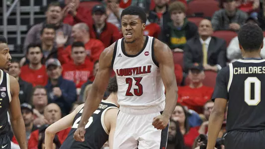 Steven Enoch displays emotion vs. Wake Forest in the KFC Yum! Center.