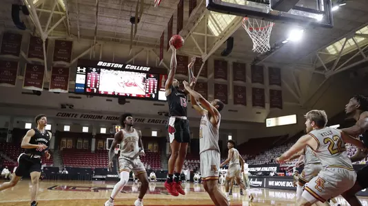 David Johnson goes up for a shot at Boston College.
