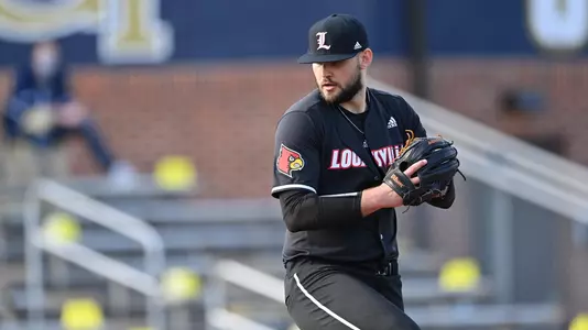 Michael Kirian pitching against Georgia Tech.