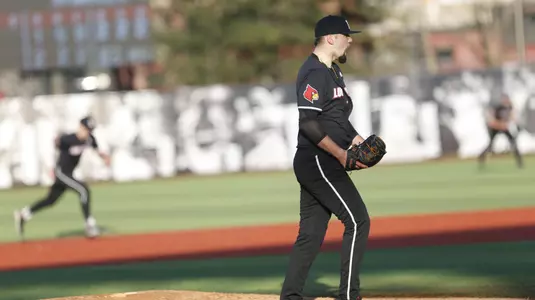 Michael Kirian coming off the mound against Wake Forest.