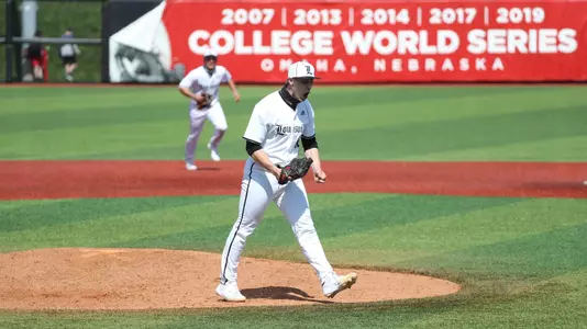 Luke Seed coming off the mound against Wake Forest.