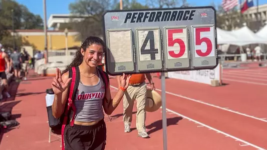 Gabriela Leon records a school-record pole vault at Texas Relays