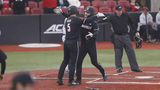 Ben Bianco after hitting a home run against Akron.