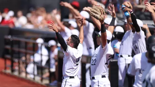 The Cardinals celebrate against Southeast Missouri State.