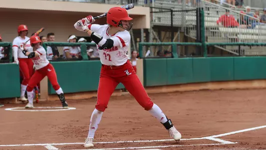 Daisy Hess at the plate against Illinois